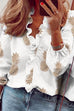 Rosiedress V Neck Long Sleeve Ruffle Blouse Shirt