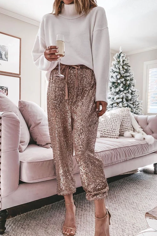 Rosiedress Stylish Festive Party Sequin Pants