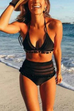Rosiedress Halter Hollow Out Tassel Two-piece Swimwear